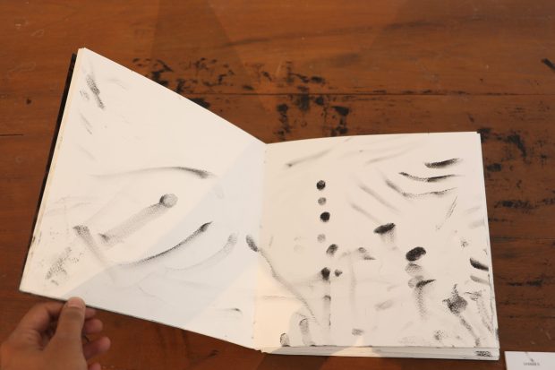 05. Sonam_Untitled II_Artists’ book_Kohl on acrylic_9” x 9” x 1_2015